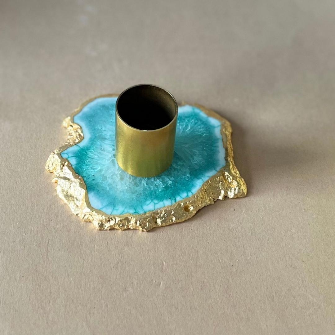 Crystal Agate Candle Holders in multiple color options