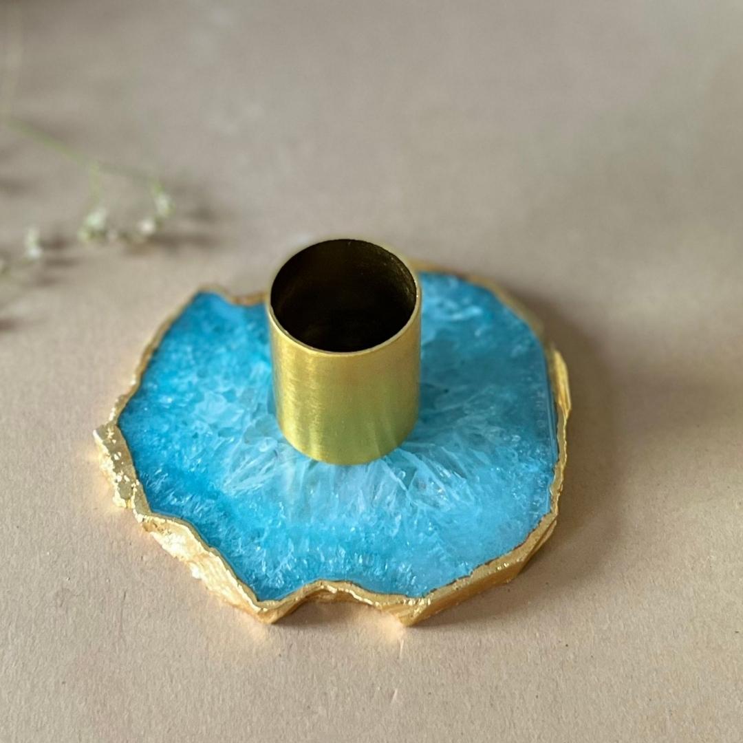 Crystal Agate Candle Holders in multiple color options