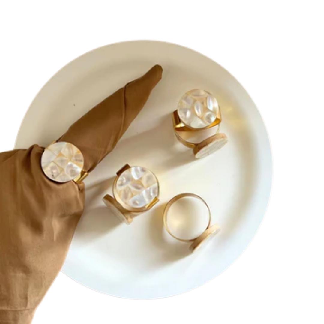 Mother of Pearl Napkin Holders Round