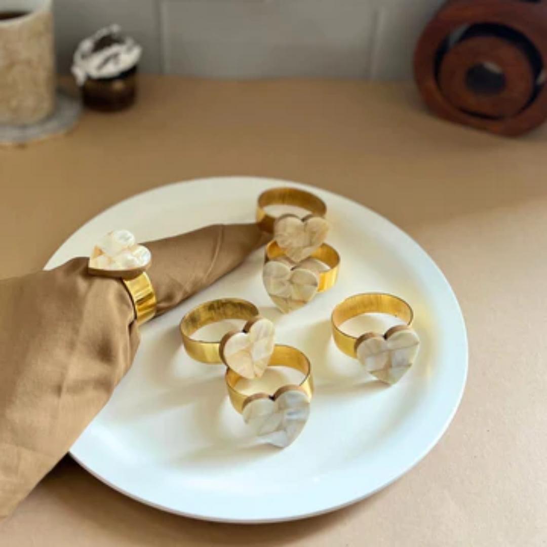 Mother of Pearl Napkin Holders heart