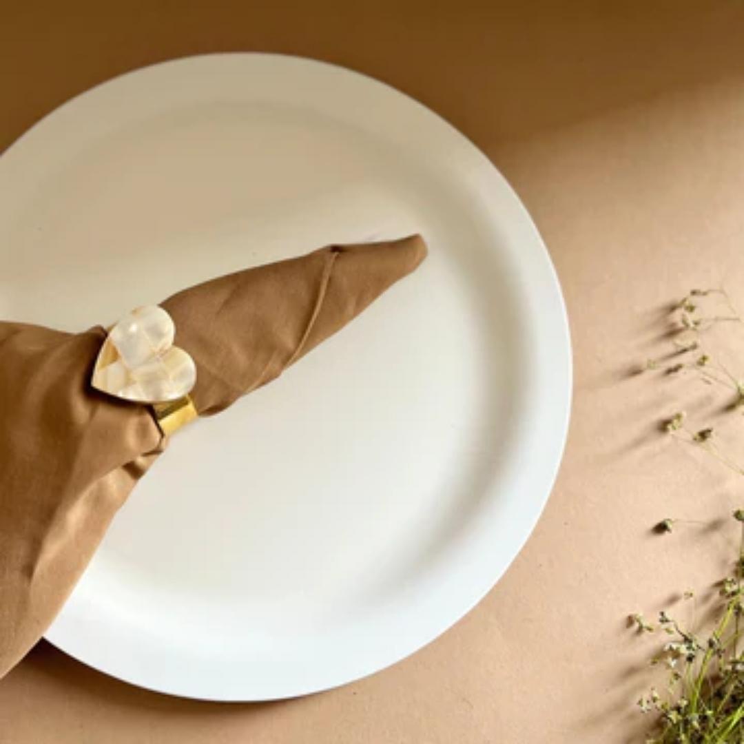 Mother of Pearl Napkin Holders heart