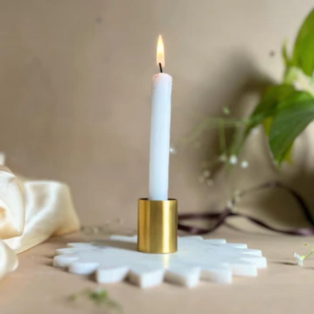Marble Sunflower Shape Candle Holder