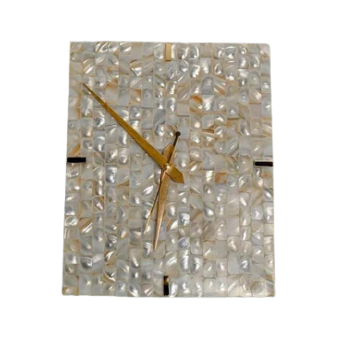 Mother of Pearl Rectangle Wall Clock