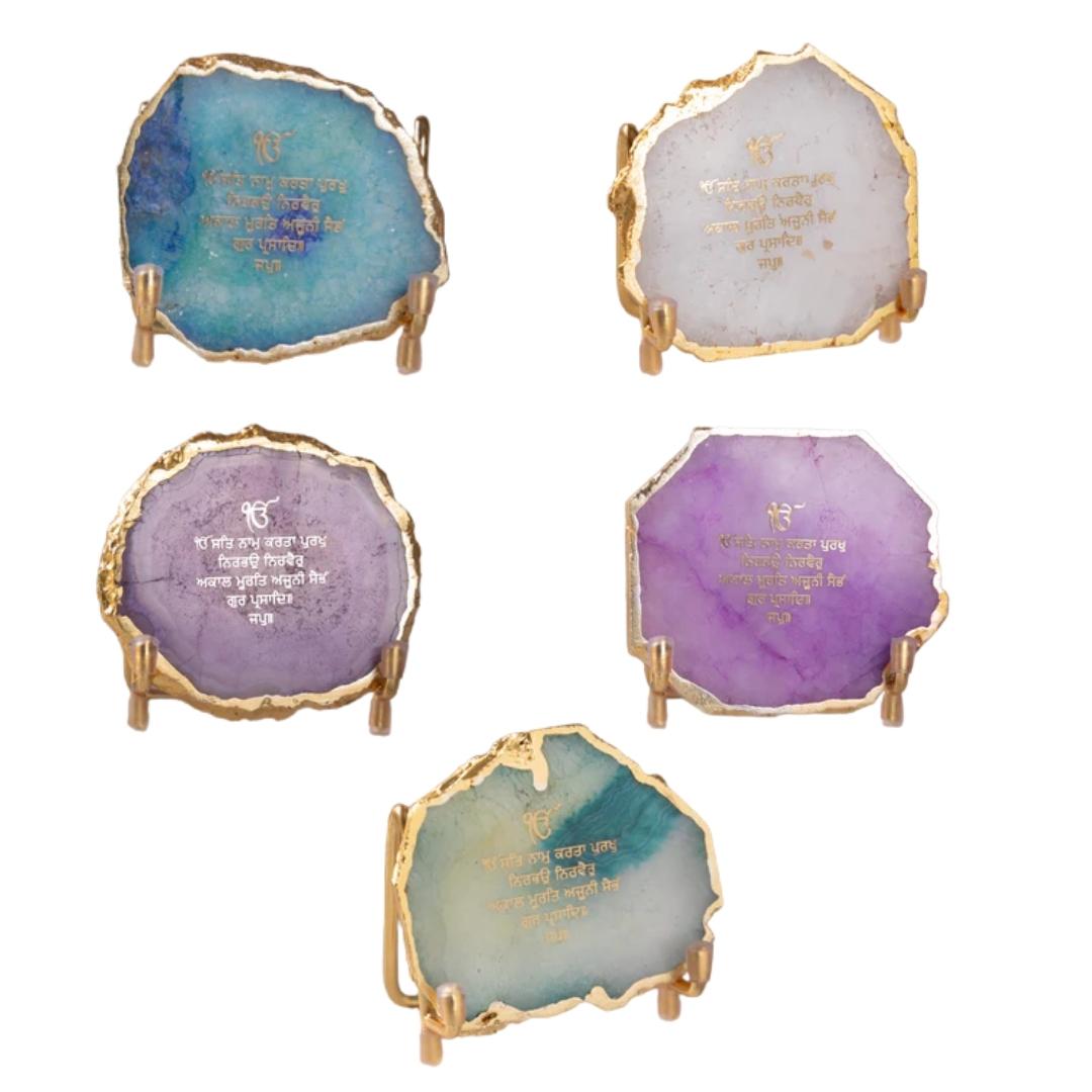 Ik Onkar Mantra Crystal Agate Metal Frame