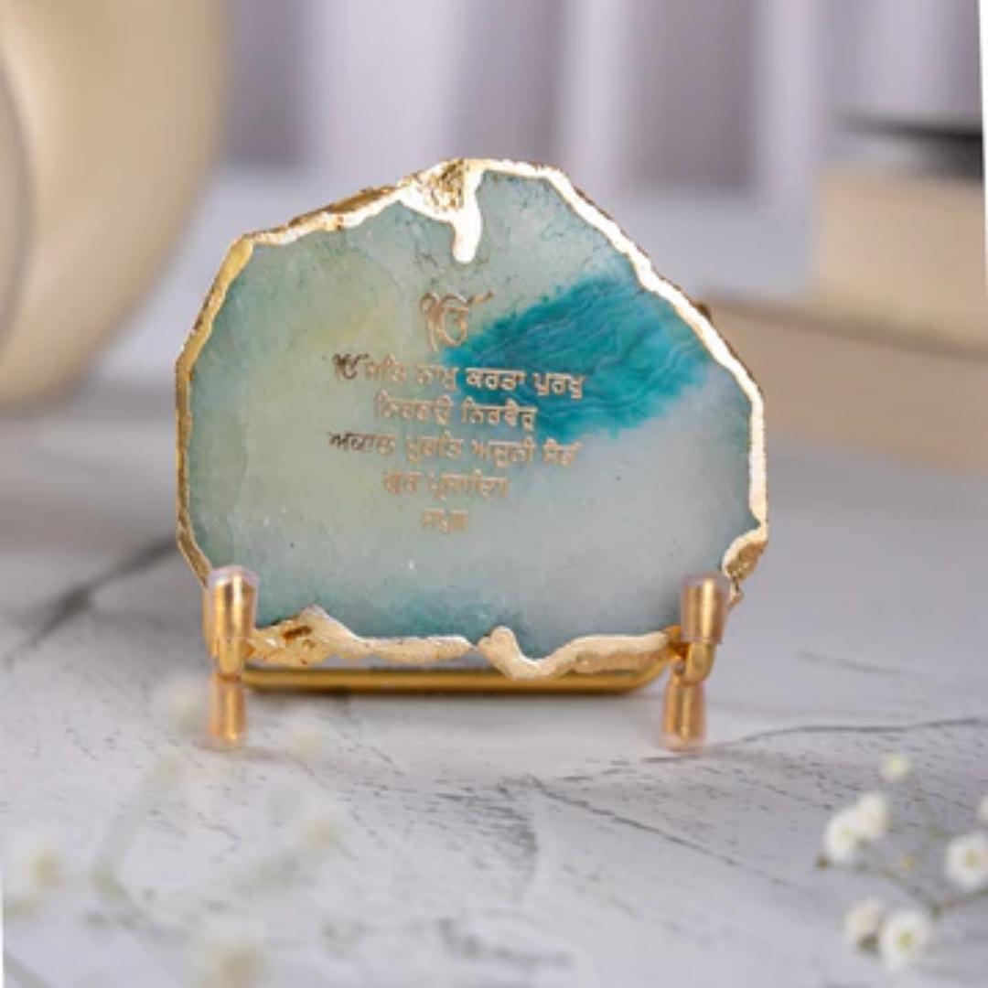 Ik Onkar Mantra Crystal Agate Metal Frame