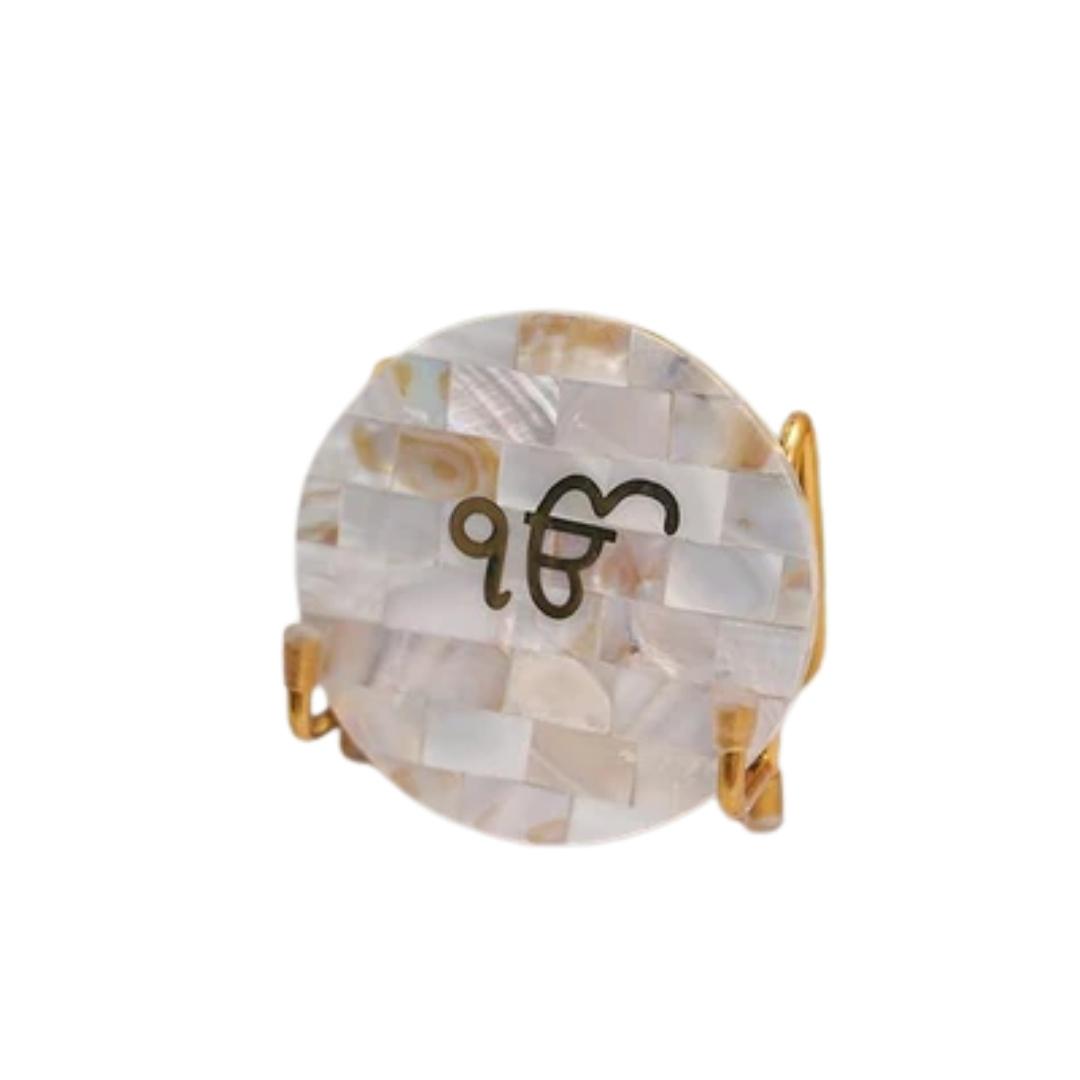 Ik Onkar Symbol Mother of Pearl Mantra Frame