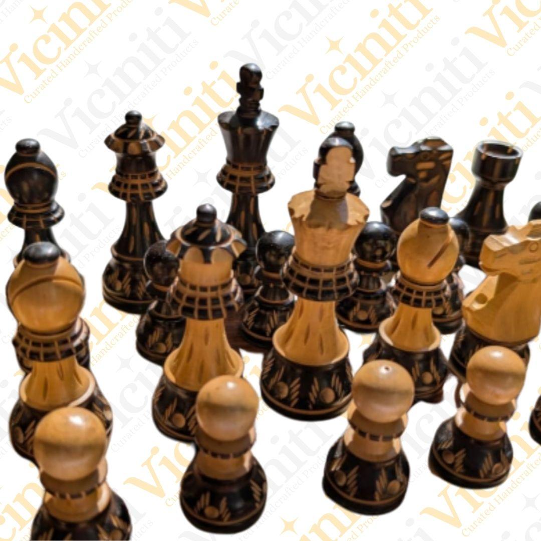 Burn weighted wooden chess set board game