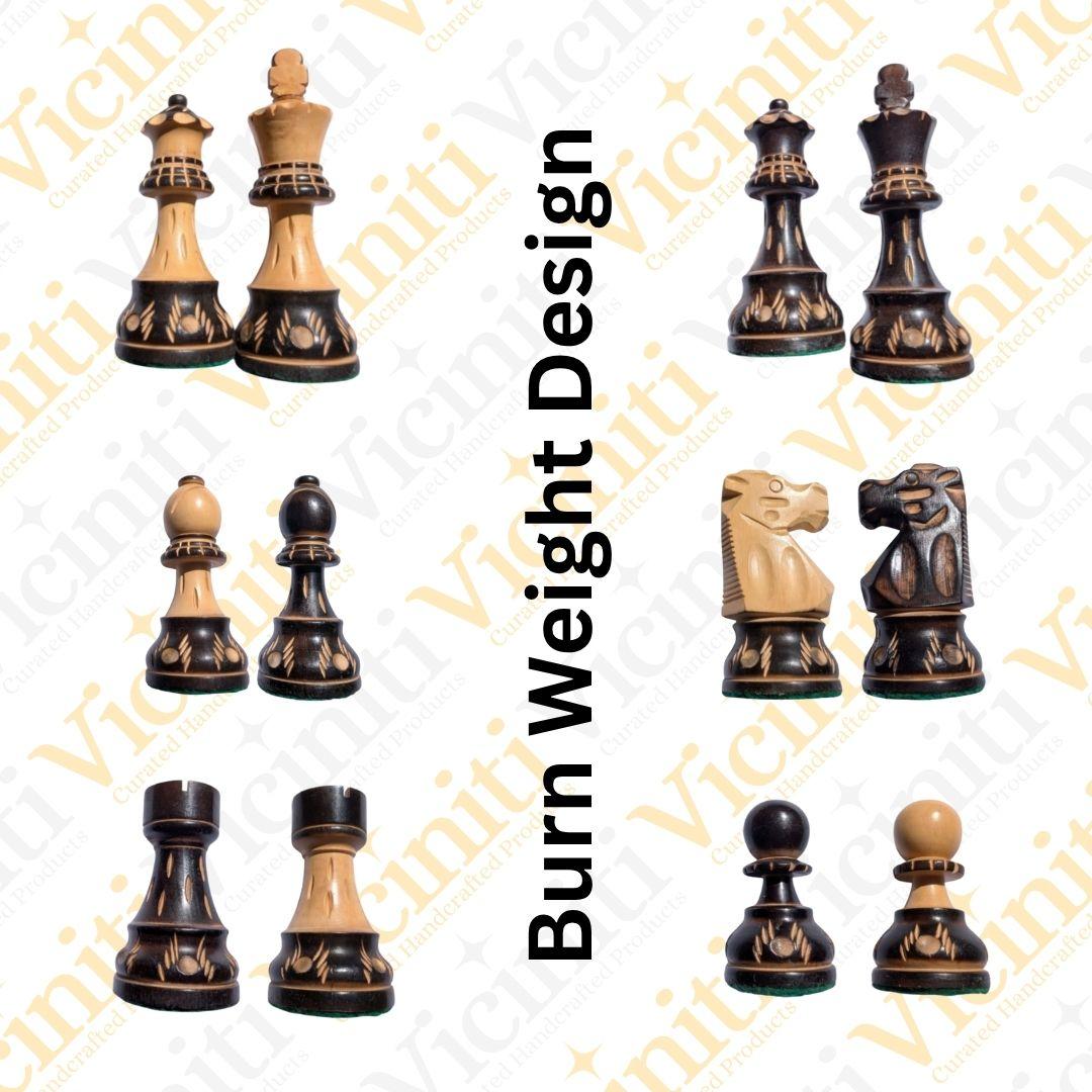 Burn weighted wooden chess set board game