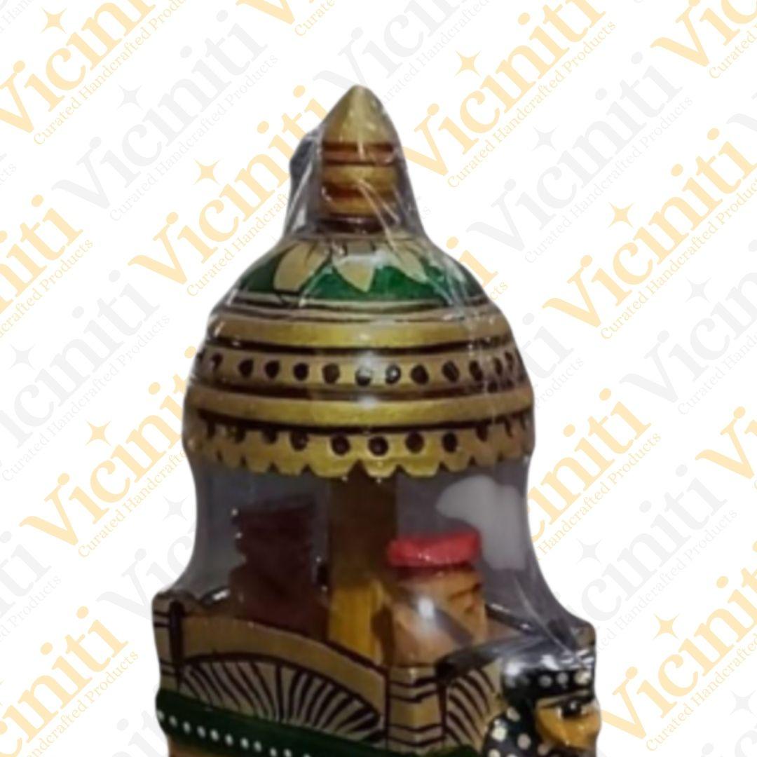 Embellished Amabari King on Elephant with Palanquin Wooden Handcrafted Showpiece