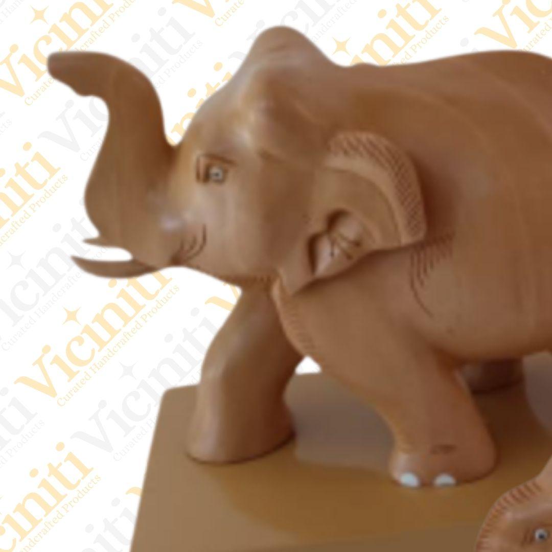 Natural Wooden Elephant self color showpiece