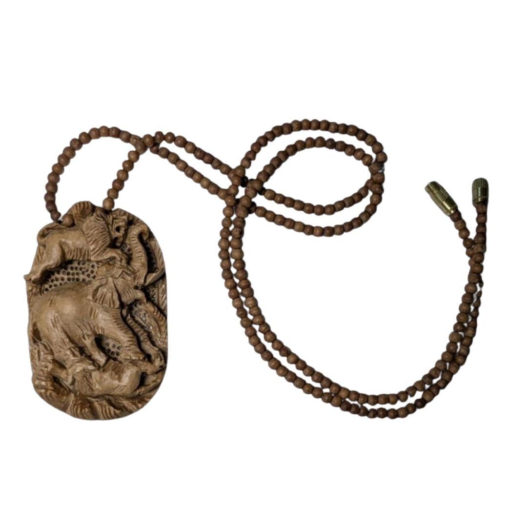 The Wild Hunt Wooden Hand Carved Necklace