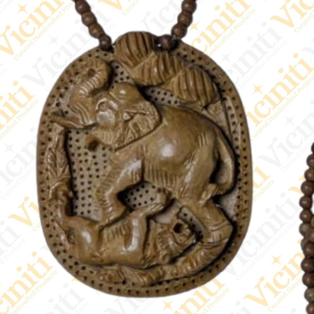 The Sahara Hunt Wooden Hand Carved Necklace
