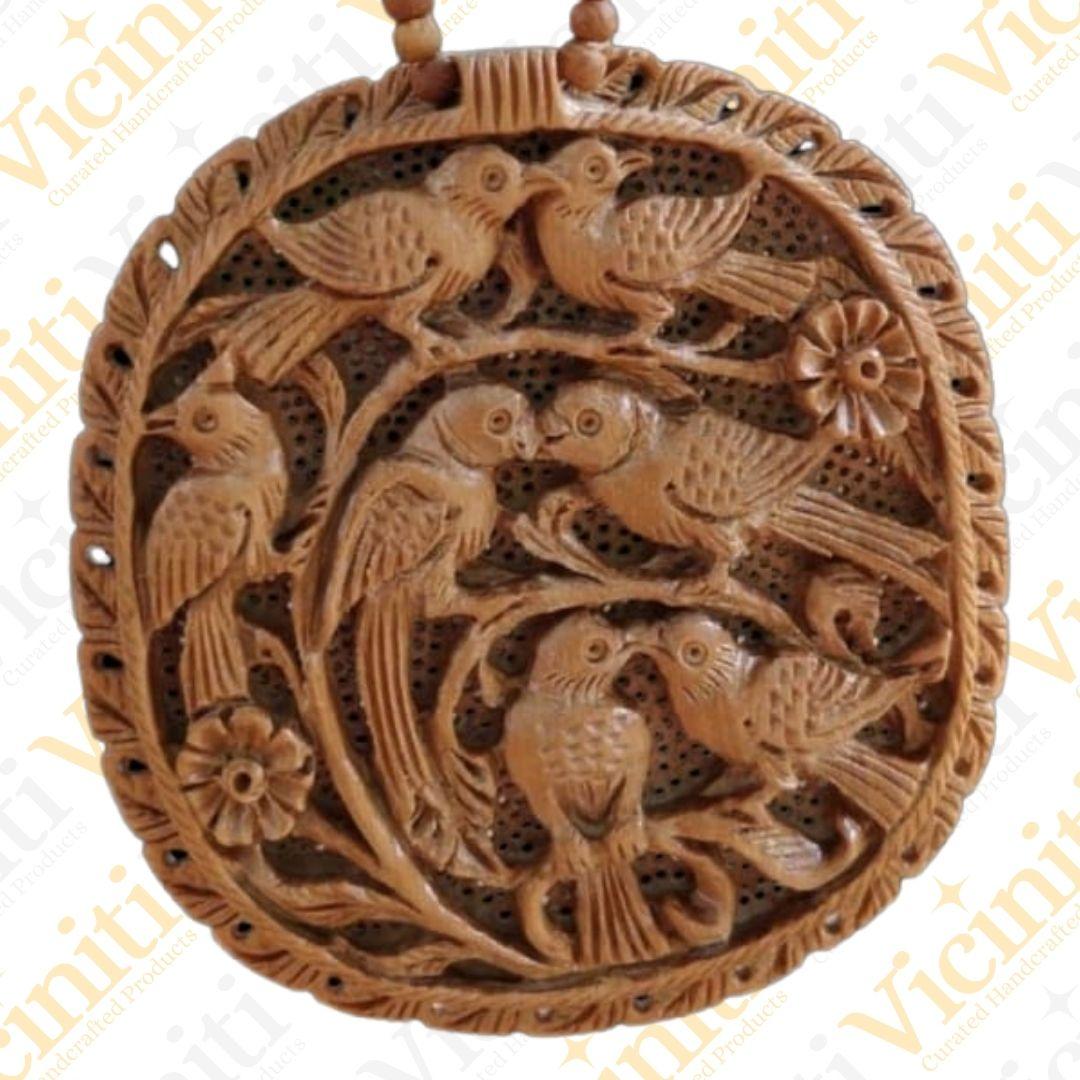 Arizonian Birds Hand carved Wooden Necklace