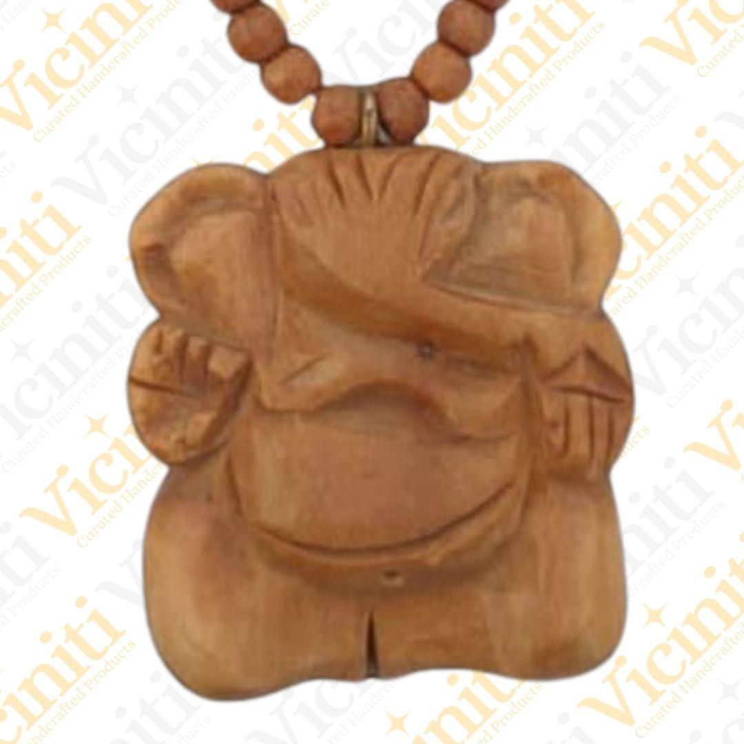 Baby Ganesha Wooden hand carved necklace