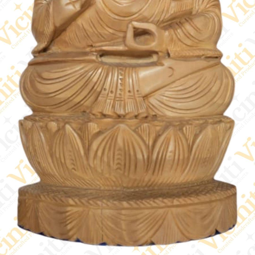 Lord Buddha Wooden Hand carved Idol Statue Murti