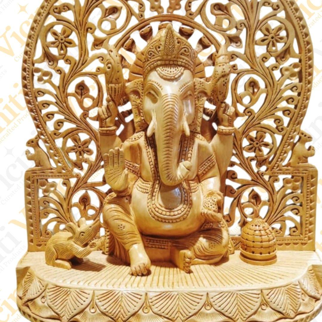 Ganesha Zali Throne Idol Statue Murti Showpiece
