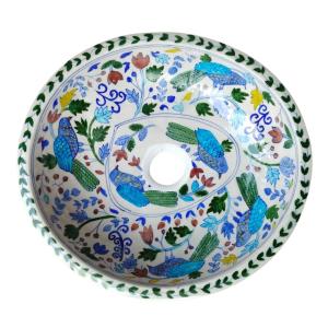 Fauna Designer Blue Pottery Ceramic Wash Basin