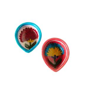 Assorted Bloom Blue pottery ceramic diyas
