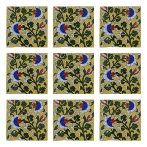 Print Pattern blue pottery Ceramic Tile 6