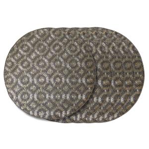 Silver Retro Beaded Table Placemats