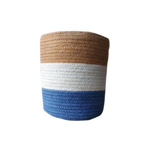 Indigo Triple Layer Jute Storage Organiser Basket