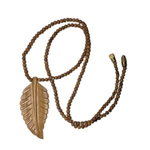 Neem Leaf Wooden hand carved necklace